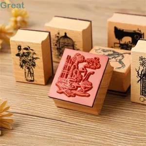 Trang trí tuyệt vời Tem cao su vuông bằng gỗ, gỗ + cao su, Đồ dùng văn phòng trường học không độc hại DIY bền bỉ dành cho học sinh