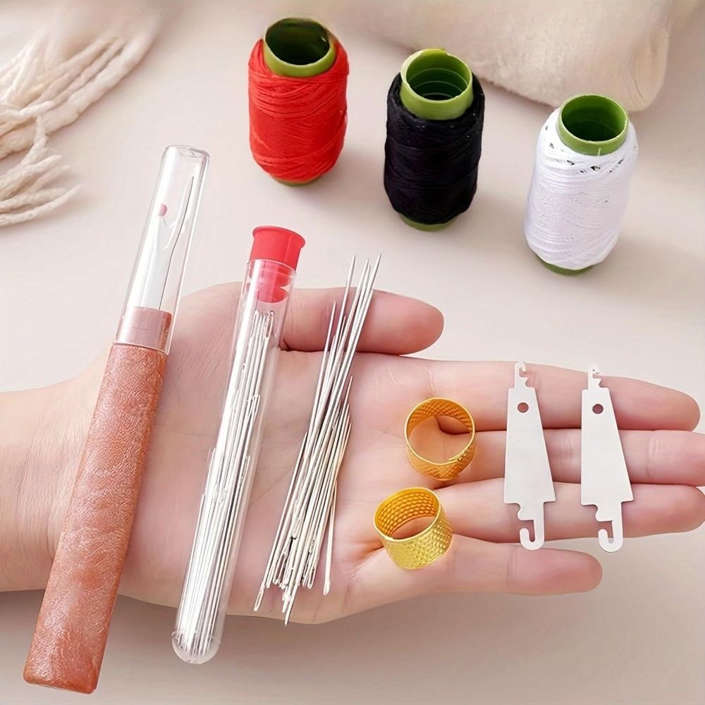 BAMBOOB Bộ dụng cụ may vá 31/34/37 món, sửa chữa đa năng, chỉ kim, di động, kèm kim may quilt trên cùng