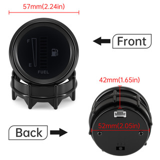 12V 52mm Đa Năng Ô Tô Xe Máy Mức Nhiên Liệu Đồng Hồ Đo 8 Đèn LED Hiển Thị Màu Xanh Lá Cây Cho Xe 12V Thuyền