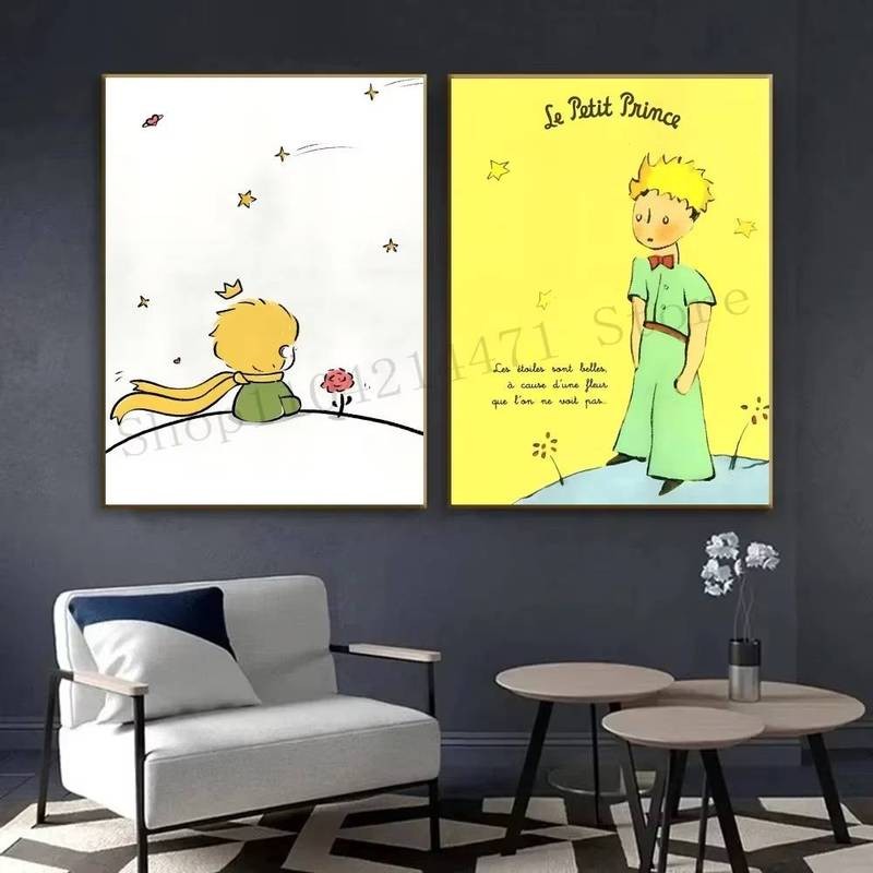 Hoàng Tử Bé Người Có Ngôi Sao Trích Dẫn Retro Hoạt Hình Poster HD Poster Nhà, Phòng, Thanh, Cafe Trang Trí Tranh Treo Tường Nghệ Thuật