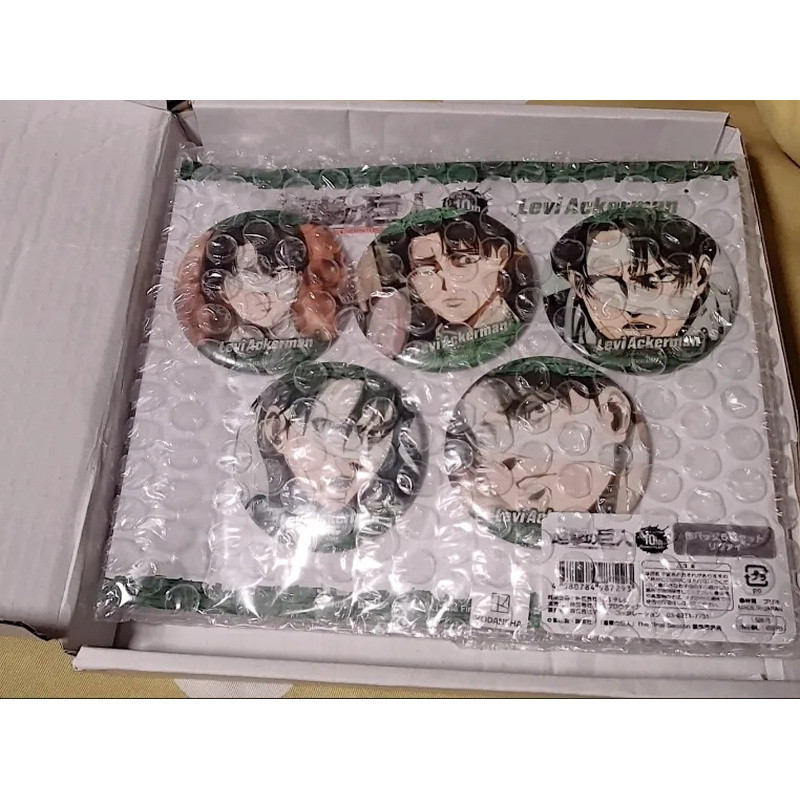 Bộ huy hiệu 5 chiếc kỷ niệm 10 năm Attack on Titan | Bộ sưu tập chốt 58mm Levi