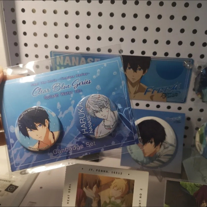 Tự do! Huy hiệu bắn nước câu lạc bộ bơi lội Iwatobi Nút ghim 58mm Bộ sưu tập Anime Free!