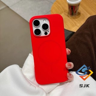 Ốp Điện Thoại Silicon Màu Đỏ IP 17 Series Mới Cho IPhone 17 Pro Max 11 12 13 14 15 16Pro Max Plus 17 Air 16e Vỏ Cứng Khung Ống Kính Lỗ Lớn Từ Tính Vỏ Chống Sốc