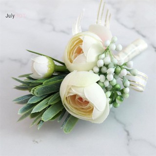 Hoa Mô Phỏng Tươi Corsage & Boutonnière - Phụ kiện dành cho chú rể và phù dâu trong đám cưới