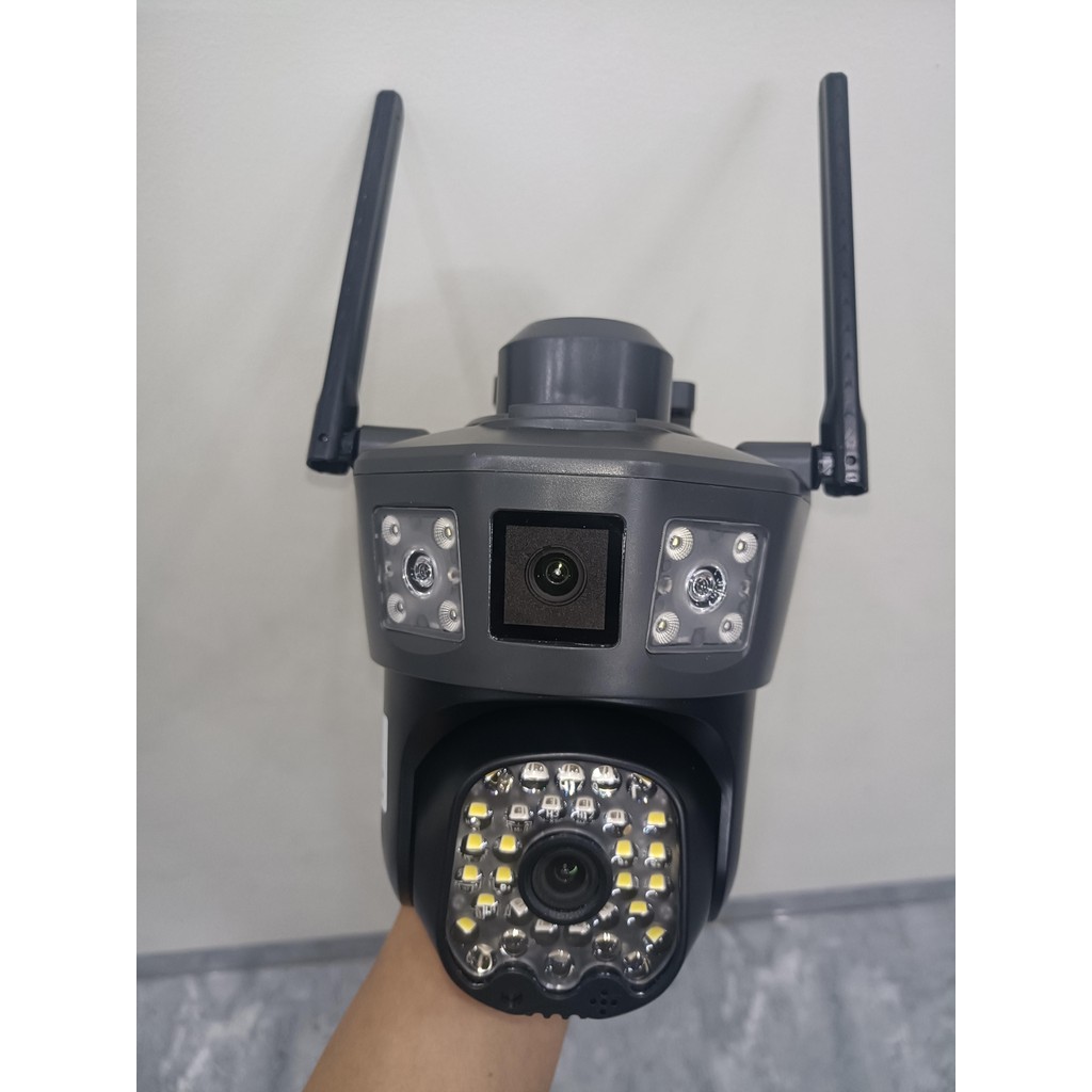 Camera WiFi 2 Mắt Xoay 360° Ngoài Trời – Hình Ảnh Full HD, Xem Từ Xa Qua Điện Thoại, Đàm Thoại 2 Chiều, Có Đèn Ban Đêm