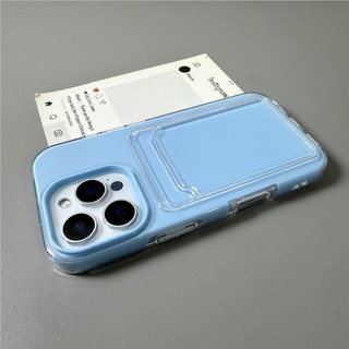 2in1 Đựng Thẻ Khe Cắm Ví Ảnh Túi Màu Kẹo Trong Suốt Cho iPhone 16 15 14 13 12 11 Pro Max TPU + PC Vỏ Chống Sốc