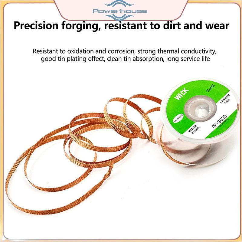 POWER 5 CHIẾC Desoldering Wire Braid Hàn Lưới Bộ phận hàn Độ dư thấp -Công cụ loại bỏ thiếc hàn sạch.