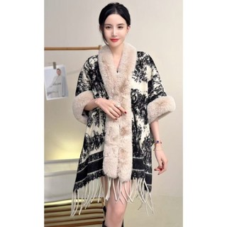 Khăn choàng cổ lông giả dày cao cấp, ấm áp mùa đông, thời trang nữ