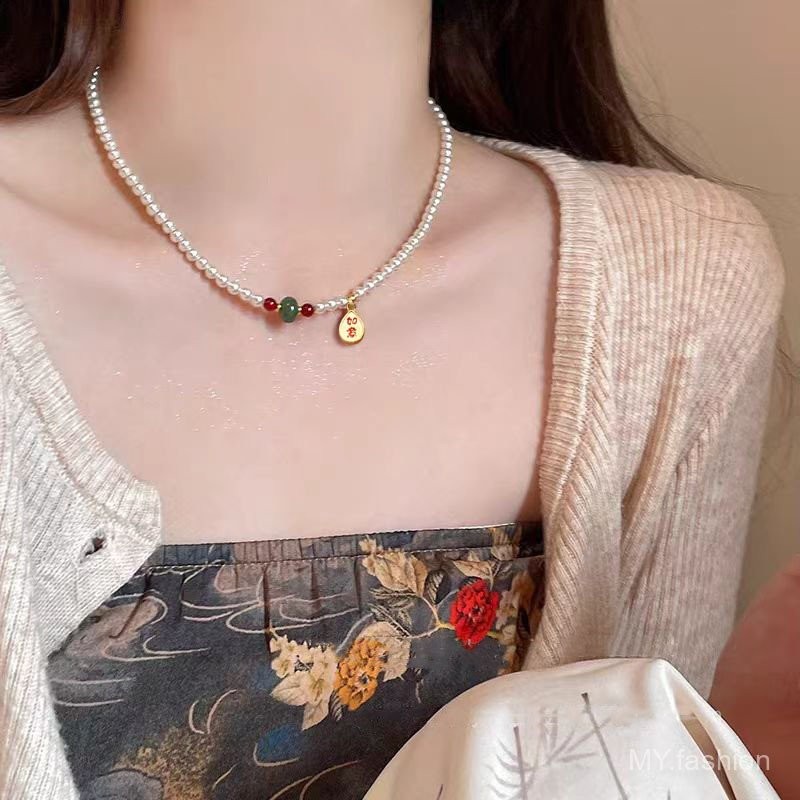 Vòng cổ ngọc trai phong cách mới Ruyi với thiết kế sang trọng và tinh tế