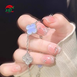 Trang sức Zircon hoa anh đào và cỏ bốn lá màu hồng - Thiết kế thời trang và sang trọng