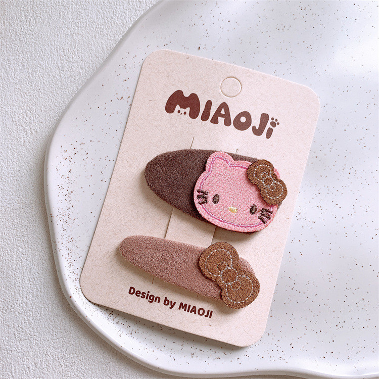 Cô Gái Dễ Thương Nổ Kẹp Tóc Mèo Kitty Màu Hồng Kẹp Tóc