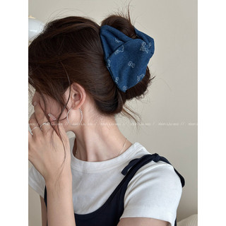 Nơ Denim Shell Kẹp Tóc Nữ