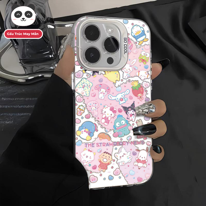 Ốp Lưng iPhone Hình Trái Tim Anime Dễ Thương - Tương Thích 16/15/14/13/12/11 Pro Max, XS Max, X