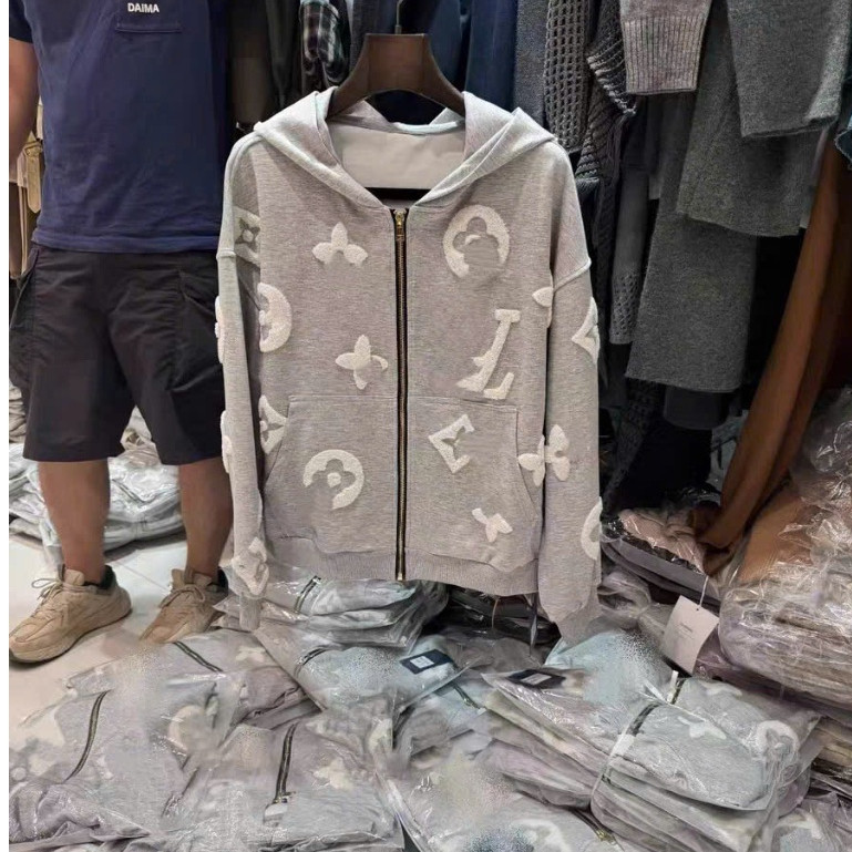Áo Khoác Nỉ Bông Hoa Dập Xù KCloset Áo Nỉ Dày Dặn Dáng Rộng Nam Nữ NA10