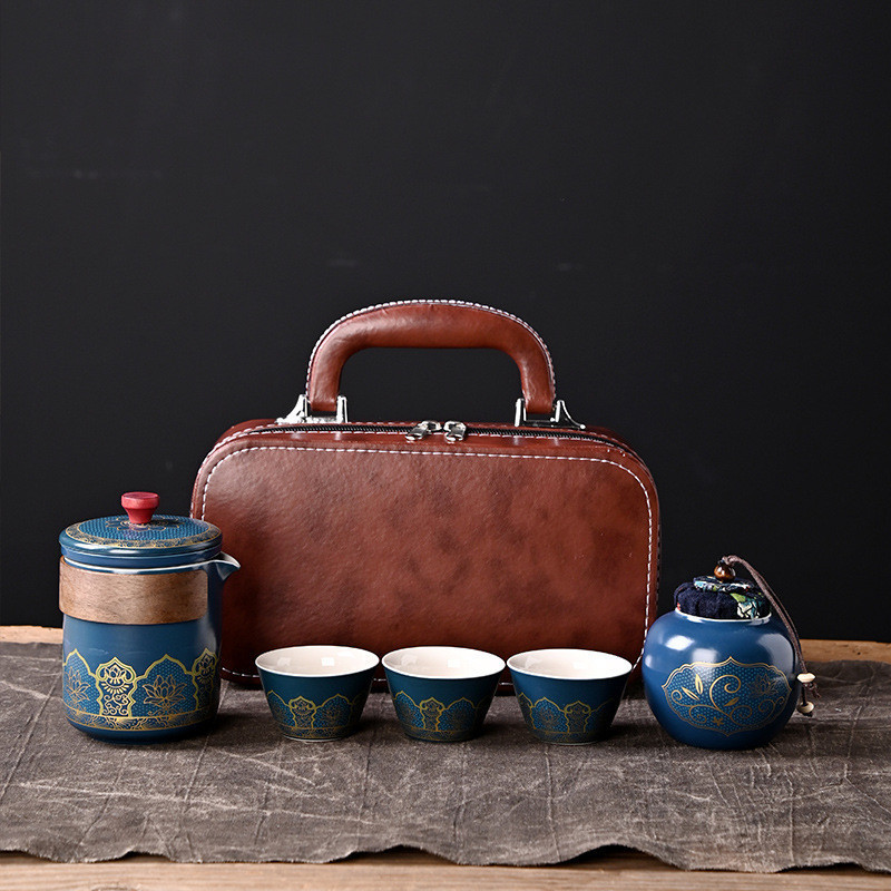 Bộ trà gốm cổ điển Vintage thanh lịch cho du lịch và tặng quà Logo tùy chỉnh/nhiều màu sắc