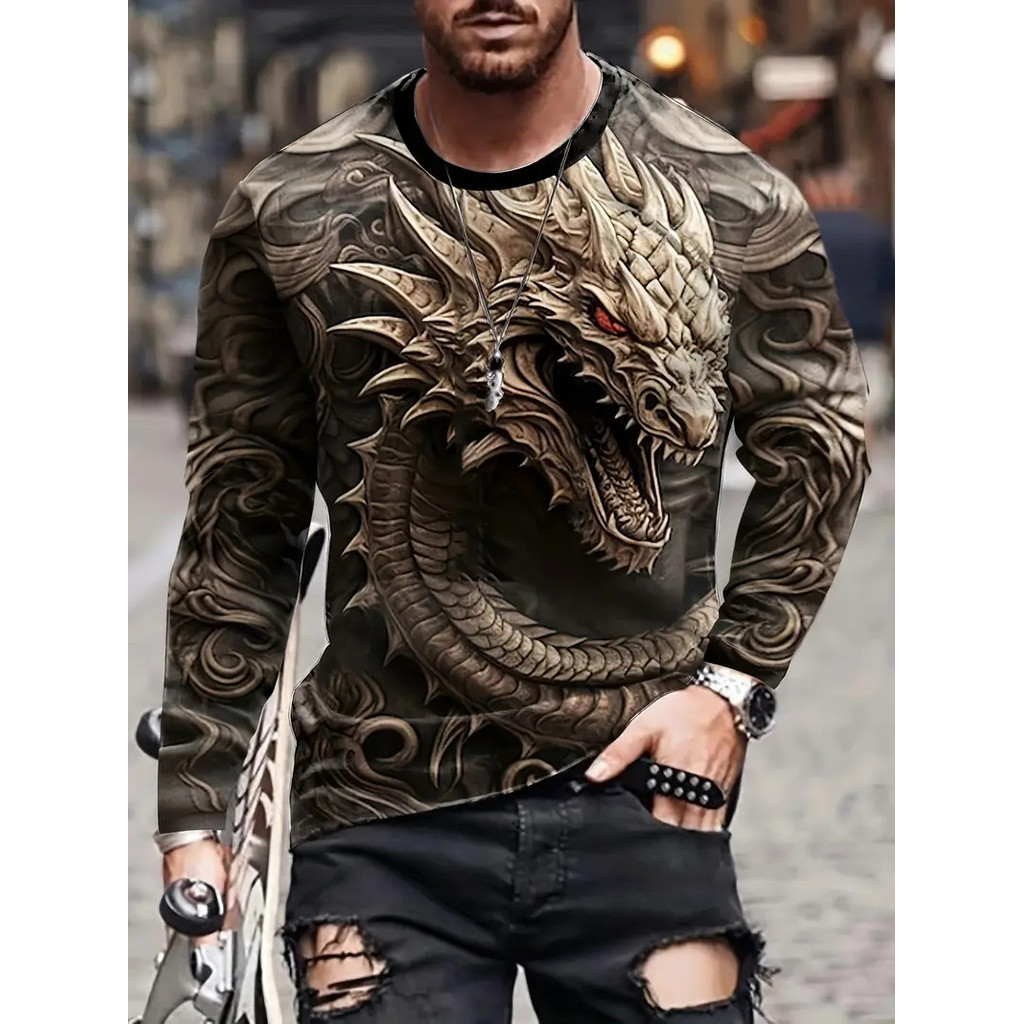 Áo Thun cổ tròn tay dài thiết kế retro trendy năm 2025