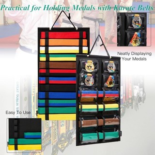 [Còn hàng] Đế trưng bày đai Karate NOOKSTORY, Túi treo nỉ Đế trưng bày đai Taekwondo nhẹ, di động có thanh treo huy chương Quà tặng