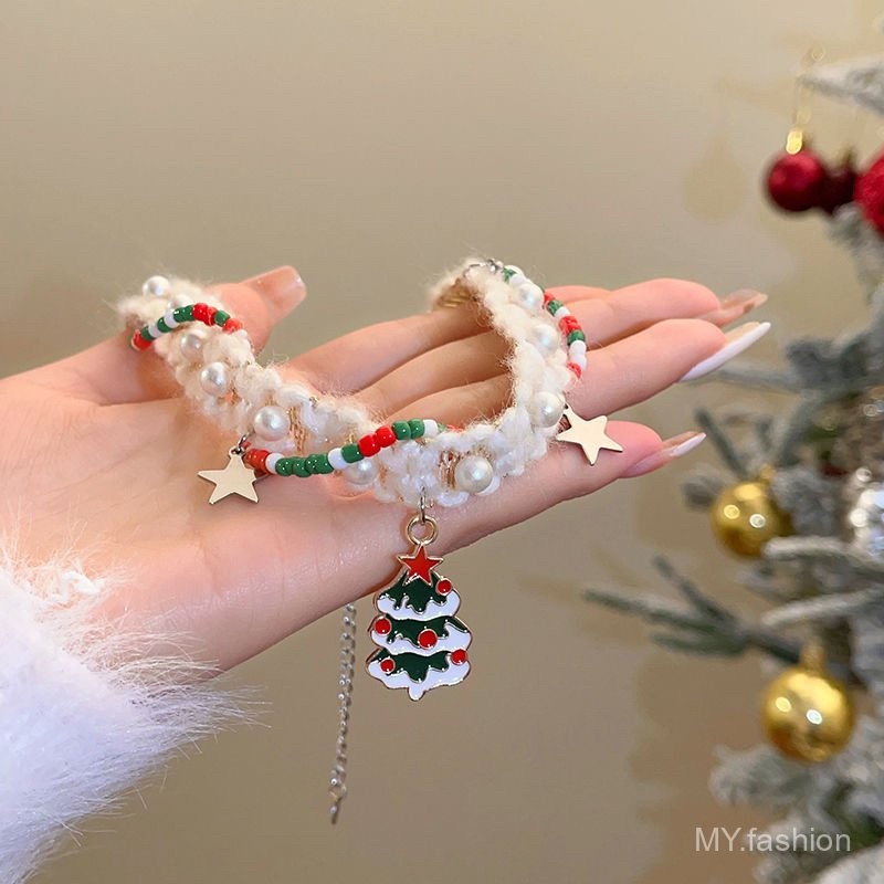 Cây Giáng Sinh Mặt Dây Chuyền, Vòng Cổ Nữ Phù Hợp Thu Đông