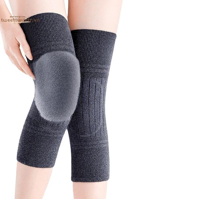 TRTR 1 Cặp Mùa Đông Ấm Áp Đầu Gối Dành Cho Nữ Người Già Chân Lạnh Viêm Khớp Kneepad Hỗ Trợ Đầu Gối Chạy Bảo Vệ Đầu Gối VN