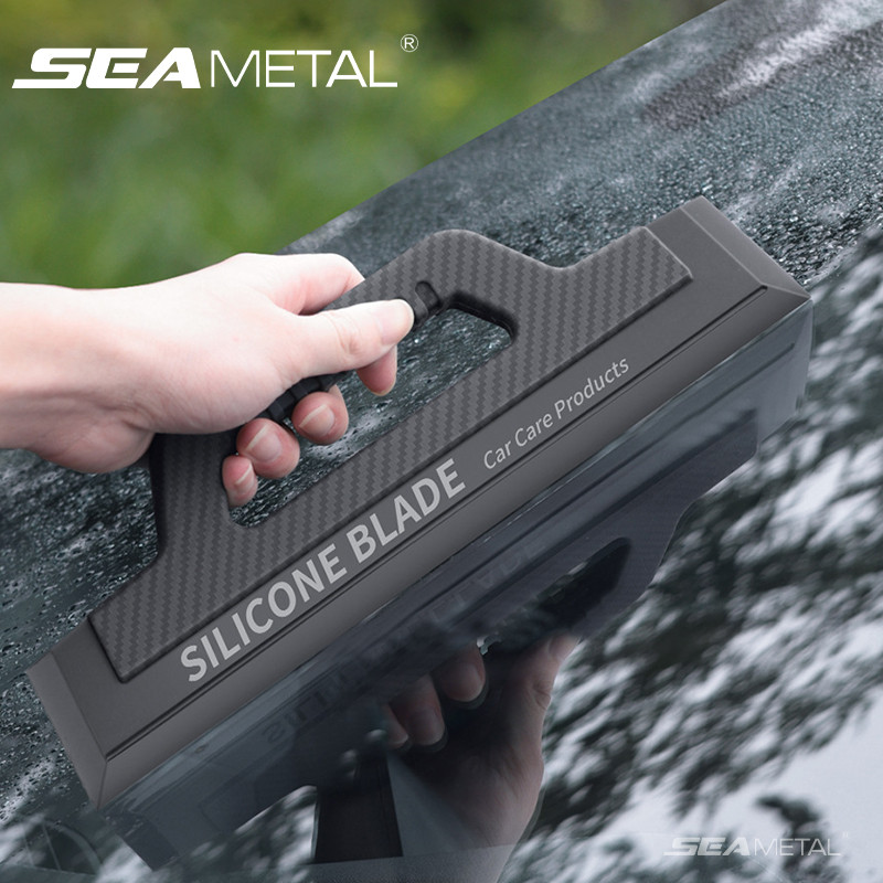 SEAMETAL Chống Trầy Xước Silicon Mềm Rửa Xe Khăn Lau Tiện Dụng Squeegee Nước Cửa Sổ Lau Sấy Dao Cạo Có Tay Cầm