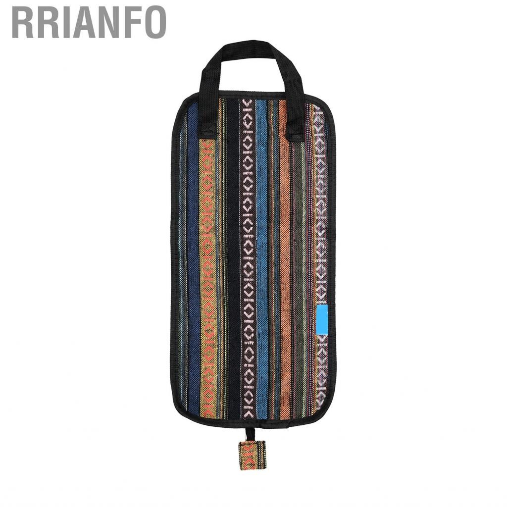 Rrianfo Rrianfo Drumstick túi phong cách dân tộc cho trống và vồ vồ chứa 4 cặp dùi trống lưu trữ que trống hoặc