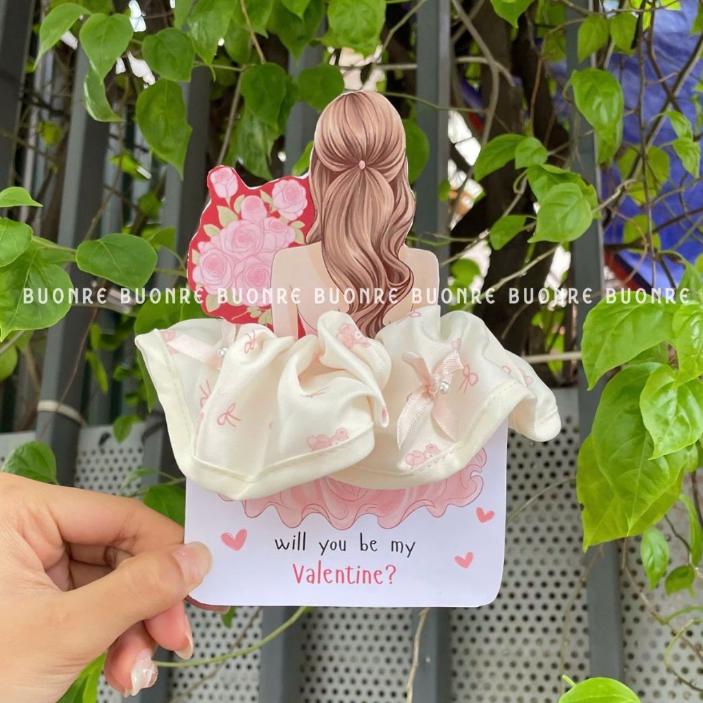 [QUÀTẶNG20/10]Thiệp quà tặng ngày Phụ Nữ Việt Nam-thiệp kèm kẹp tóc xinh xắn dễ thương cho khách hàng,học sinh,bạn bè