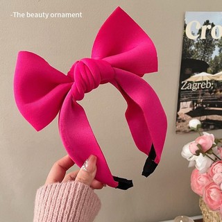 Băng Đô Gothic Phong Cách Nhật Bản, Nơ Lớn, Màu Trơn Xốp Đầu