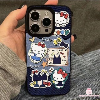 Ốp Lưng Cho Iphone 13 11 15 16 12 14 Pro Max 15 16 Plus XR XS X MAX Retro Cowboy Dễ Thương Nơ Mèo Kitty Sang Trọng Bề Mặt Bóng Mềm