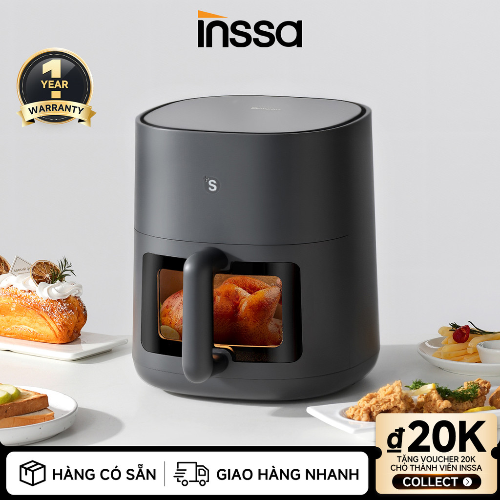 Inssa × Simplus Nồi Chiên Không Dầu Dung Tích Lớn 5L Công Suất 1450W ...