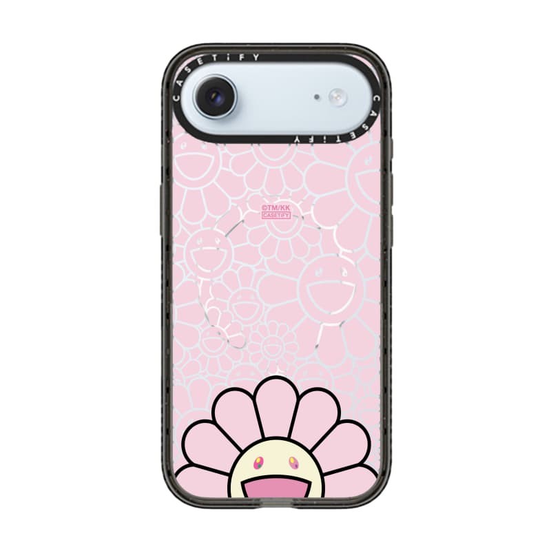 TAKASHI MURAKAMI x CASECASE: FLOWERS BLOOM SMILE (HỒNG) Vỏ tác động hút từ tính cứng trong suốt cho Apple IPhone 12 13 14 15 16 17 Pro Max Air Plus có hộp