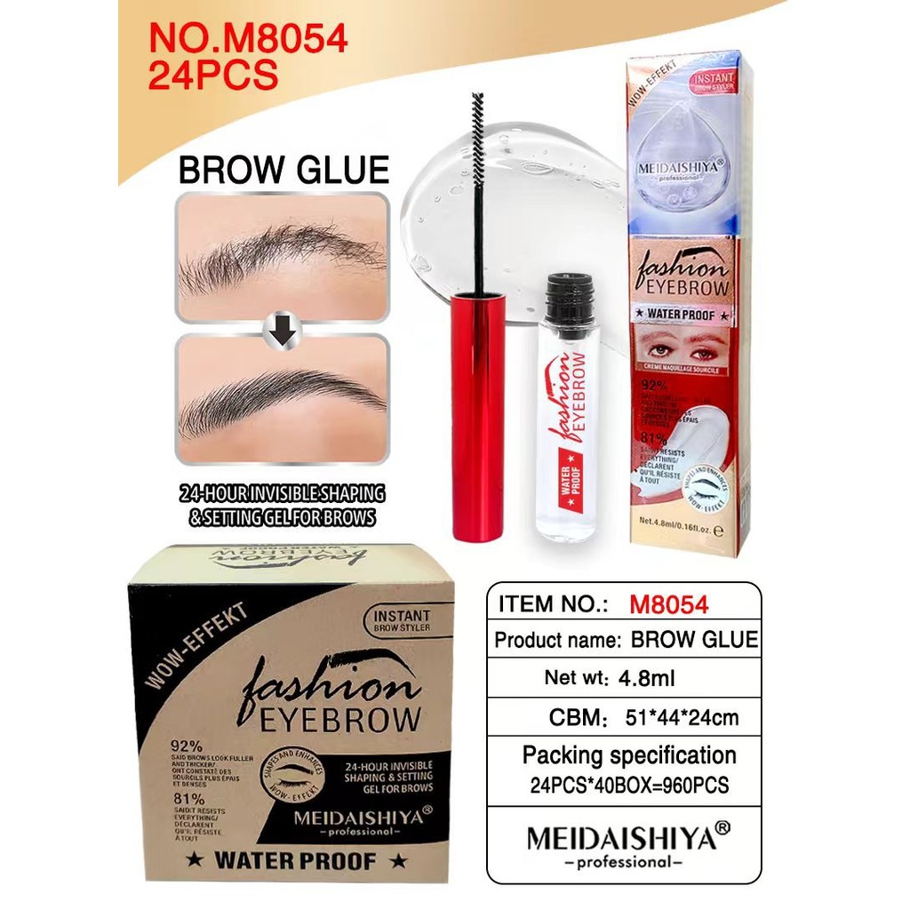 MEIDAISHIYA Ba Chiều Định Hình Lông Mày Gel Rễ Nước Clear Wild Natural Eyebrow Gel