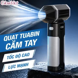 quạt turbo cầm tay không dây hút bụi mini sạc lại gió mạnh 5 tốc độ pin 6000mah usb c