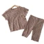 Ice Silk Quần Áo Trẻ Em Bé Gái Điều Hòa Không Khí Quần Áo Phiên Bản Hàn Quốc Thời Trang Hoa Quần Short Tay Ngắn Nhà Bộ Đồ Ngủ Hai Mảnh