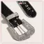 JRP Y2K Kim Cương Giả Bule Thắt Lưng Nam Nữ Punk Ngôi Sao Lỗ Dây Đeo Eo Gothic Thời Trang Cá Tính Thắt Lưng Cho Bò Cô Gái Váy Thắt Lưng JRP