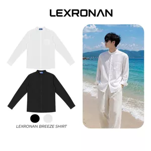 Áo Sơ Mi Cổ Tàu LEXRONAN - Vải Đũi Lụa Mềm Mát, Form Rộng Thanh Lịch Dễ Phối Đồ #SMCT01