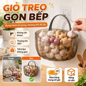 🔥 sốc🔥Giỏ treo tường đựng hành tỏi gừng bếp | Kệ treo tường đựng rau củ thông thoáng | Hộp đựng hành tỏi gừng đa năng