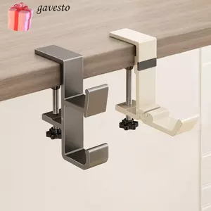 Giá đỡ bên bàn GAVESTO, Móc treo túi cầm tay không đục lỗ, Bàn móc bàn đa chức năng hợp kim nhôm