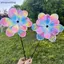 AA 1 Mảnh Hai Lớp Màu Phim Đổi Màu Dazzling Cối Xay Gió Xoay Gió Spinner Cổ Phần Đứng Bãi Cỏ Hoa Pinwheel VN