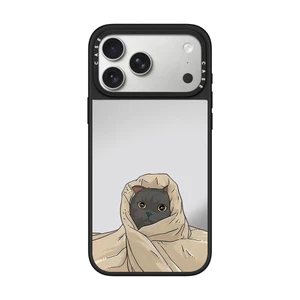 Gương từ tính Phim hoạt hình mèo đen Vỏ điện thoại cho IPhone 17 16 15 14 13 12 11 Pro Max 17 Vỏ khí Vỏ bảo vệ chống sốc