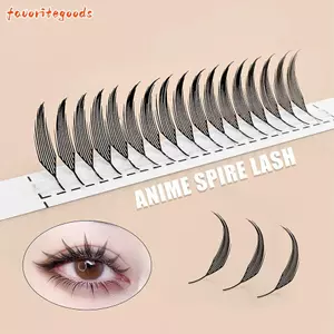 Bộ lông mi cụm FAVORITEGOODS, Cụm đơn 12 hàng Lông mi giả, Handmade Comic Spire C / D Curl Mink Lash Extensions Dụng cụ trang điểm mắt