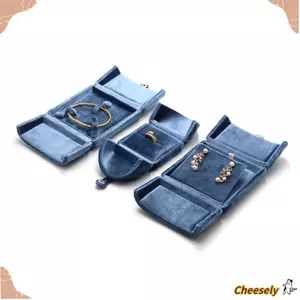 Hộp lưu trữ vòng cổ CHEESELY, Hộp trưng bày trang sức màu trơn cửa đôi, Hộp đựng vòng cổ nhung đa chức năng Hộp đựng trang sức