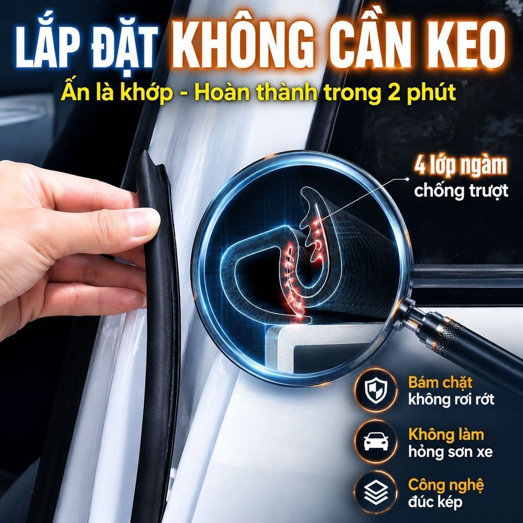 ⚡Ship Nhanh⚡Giảm ồn gioăng cao su cửa ô tô | Chống bụi gioăng cách âm niêm phong | Dễ lắp đặt gioăng cửa xe đa năng