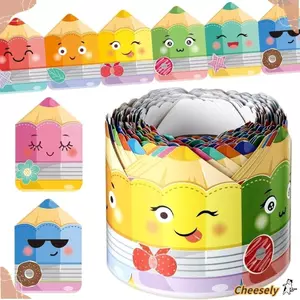CHEESELY Bảng phấn Bản tin viền bảng, Giấy viền giấy DIY, 7cm Tự dính viền lớp học Trang trí thủ công