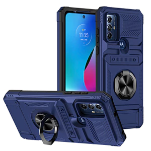 Dành Cho Motorola Moto G Play (2023) Ốp Lưng Hạng Nặng Vòng Xoay Từ Tính Chân Đế Bảo Vệ Khe Cắm Thẻ ẩn Ví