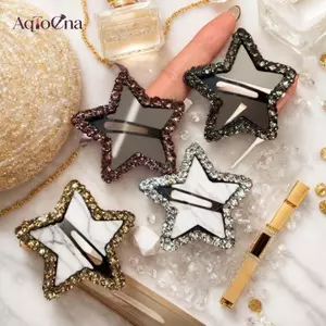 AqToCna 5 Chiếc Kim Cương Giả Blings Chụp Tóc Barrettes Với Hình Ngôi Sao Đa Năng Ổn Định Tóc Kẹp Để Làm Tóc AqToCna