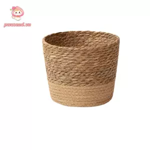 Chậu dệt PWSEND, Chậu trồng hoa thủ công trong vườn, Giỏ đựng rơm trang trí nhà cửa dệt