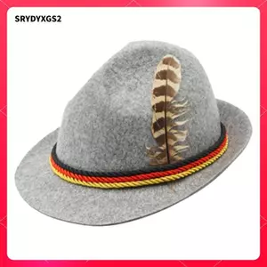 Fedora Mũ Len Nỉ Derby Bowler Mũ Có Thể Tháo Rời Lông Vũ Thanh Lịch Uốn Vành Mũ Thích Hợp Cho Nam Nữ Sự Kiện Vintage Giáng Sinh Halloween Ne