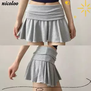 Váy ngắn nữ NICOLOO, Váy xếp eo cao, Độ đàn hồi cao ngăn ngừa tiếp xúc Váy ngắn thể thao cho thể thao chơi gôn
