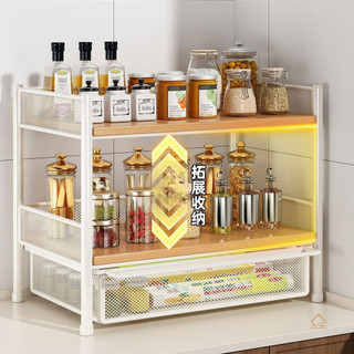 Trung Quốc Nội Thất Gia Đình Nguồn Nhà Máy Lưới Sắt Ba Lớp Kệ Nhà Bếp Mặt Bàn Chai Gia Vị Loại Ngăn Kéo Gia Vị Lớp Bảo Quản
