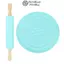 FANIELLAPOWELL 2 Chiếc Cán Silicon, Thảm Tròn Tay Cầm Bằng Gỗ Thảm Nướng Bánh Ngọt, Có Thể Tái Sử Dụng Dễ Dàng Vệ Sinh Thoải Mái Cầm Nhẫn Đồng Tâm Bộ Cán Chuẩn Bị Bột